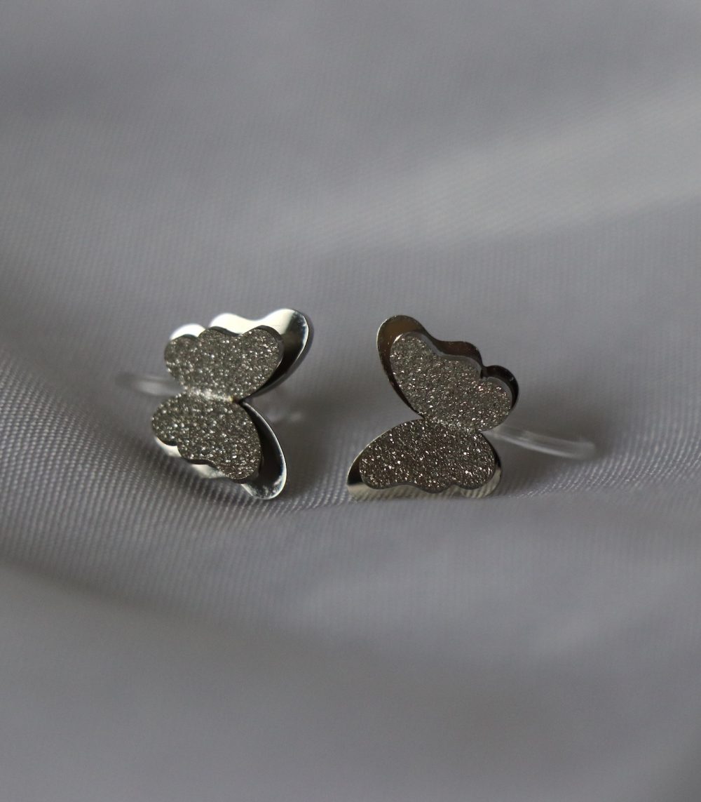 Ohrclip Schmetterling Silber