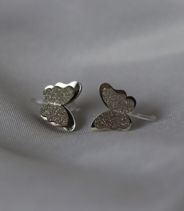 Ohrclip Schmetterling Silber