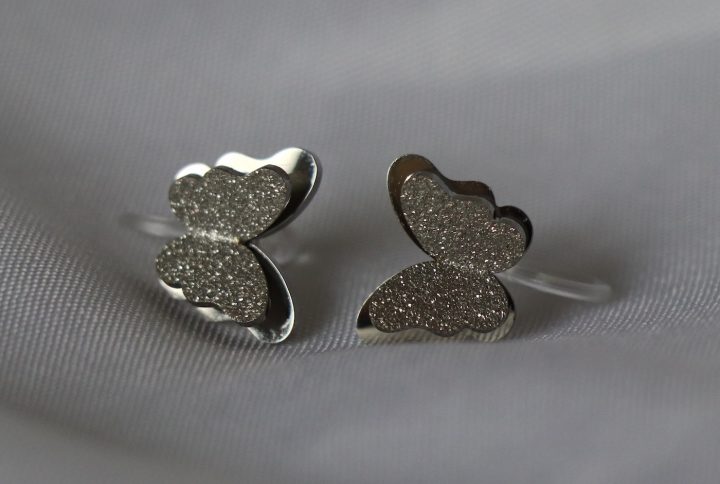 Ohrclip Schmetterling Silber