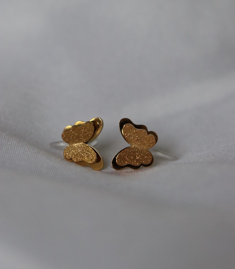 Ohrclip Schmetterling Gold