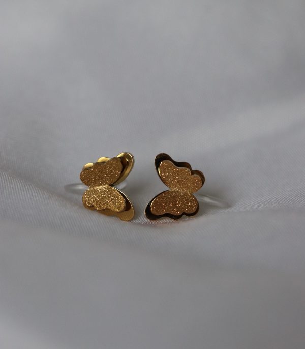 Ohrclip Schmetterling Gold