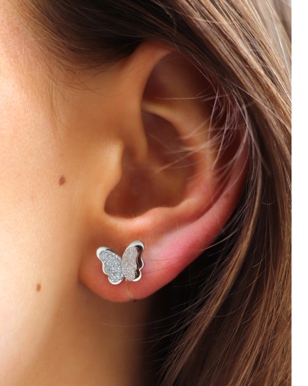 Tragebild Schmetterling silber